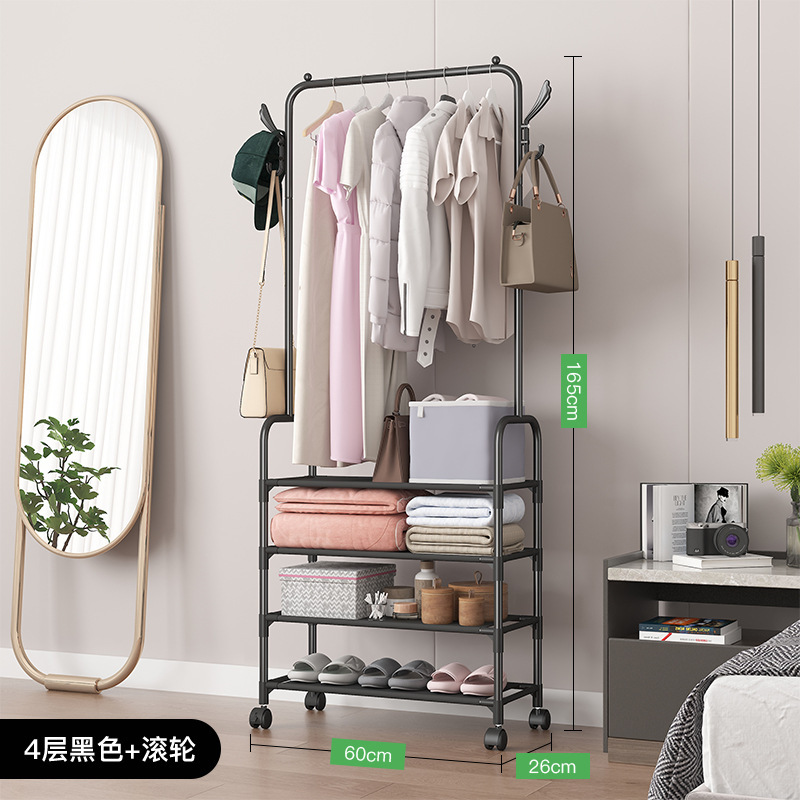ชั้นวางรองเท้าและหมวก AM, 4 ชั้น, ล้อสีดำ 60 ซม. -- อสังหาริมทรัพย์