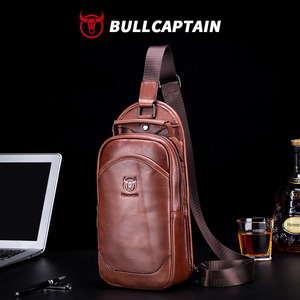 กระเป๋าหนังแท้ BULLCAPTAIN แบบสะพายข้าง สะพายไหล่ กระเป๋าคาดอก กระเป๋าเดินทางขนาดเล็ก กระเป๋าหนังผู้ชาย แฟชั่นวินเทจ - Product Image 1