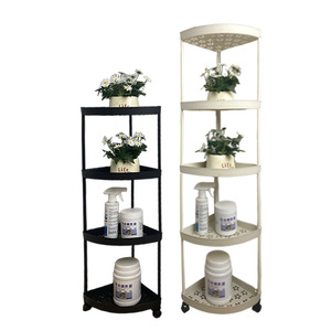 Triangular Bathroom Shelf 4 Layers Floor Standing Corner Storage Rack For Toiletries Personal Care Items - Product Image 4