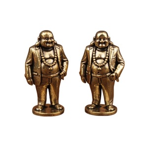 Figurine Bouddha en costume, ornement de bureau en laiton, sculpture décorative pour la maison et le bureau, figurine de collection - Product Image 5