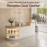 Comptoir de réception et caisse enregistreuse de luxe, petit, en bois, écologique, minimaliste et moderne pour salon de coiffure et institut de beauté