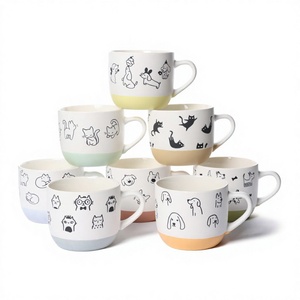 Mug <span class=keywords><strong>à</strong></span> <span class=keywords><strong>café</strong></span> en céramique au design original, mignon chat et chien, <span class=keywords><strong>grande</strong></span> capacité pour couple, respectueux de l'environnement, compatible micro-ondes, esthétique - Product Image 1