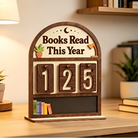 Compteur de livres lus en bois rotatif pour le suivi de la lecture, décoration de table, cadeau pour les lecteurs et les amoureux des livres