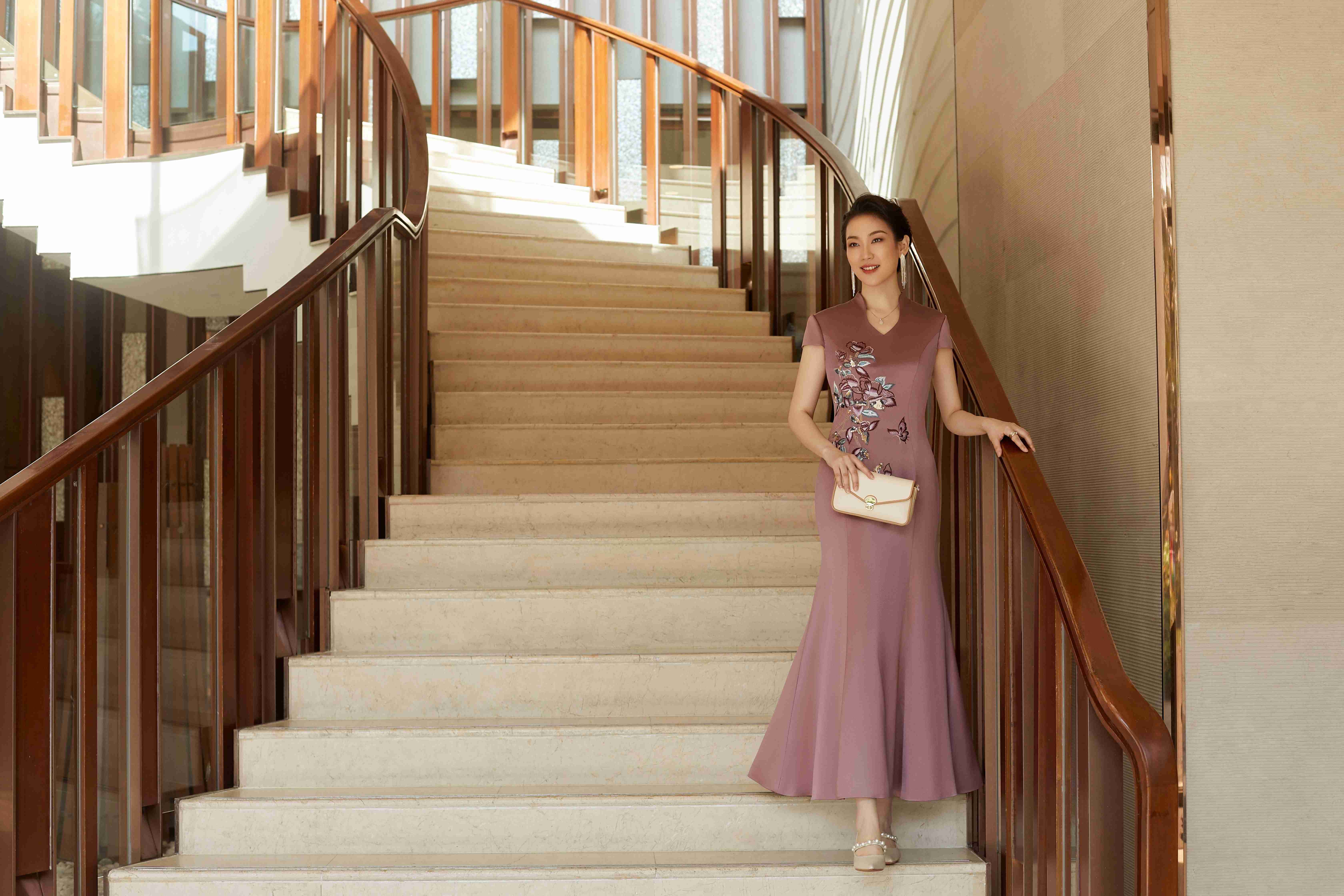 slim fit dress slacks Maxine Bespoke Dress | Modern Red & Gold Chinese Wedding Dress main image 1