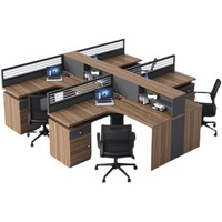 Ventes d'usine Bureau de bureau modulaire Bureau de poste de travail multi-personnel 3 places durable pour espace de coworking Assemblage facile