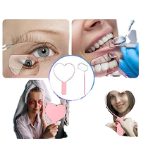 Cermin Genggam berbentuk hati cermin kosmetik Travel Makeup Mini dengan pegangan cermin genggam hati kecil untuk wanita gadis