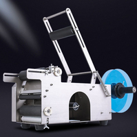 Machine d'étiquetage semi-automatique commerciale pour bouteilles de vin rondes de haute qualité, idéale pour les flacons et pots en verre – Prix de gros