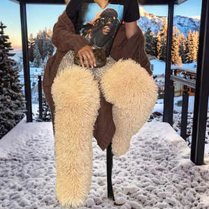 Bottes en fausse fourrure chaudes d'hiver pour femmes, au-dessus du genou, cuissardes avec fourrure véritable à l'intérieur - Product Image 3