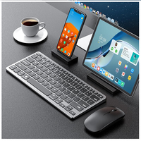 Keyboard dan Mouse Nirkabel Grosir, Combo Bluetooth 2.4G, Dapat Diisi Ulang, Senyap, Ringkas, dan Mouse Optik untuk Laptop PC