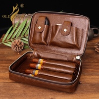 Sac à cigares en cuir véritable avec Logo personnalisé, rangement de voyage, sac à cigares pour fumer