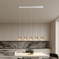 Lustre moderne long en fer de conception américaine Kasanto avec LED blanc chaud pour salon AC