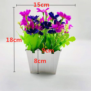 Pot de fleurs artificielles Qi Xing 18 cm, fleurs en soie, décoration intérieure, style clôture - Product Image 3