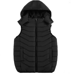 <span class=keywords><strong>Gilet</strong></span> épais en polyester pour garçons, nouvelle collection Printemps-Automne-Hiver 2026, avec capuche amovible, fermeture éclair, couleur unie - Product Image 2