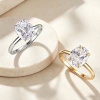 3CT Oval Cut D Color Laser Drilled Diamond 18K Gold Plated S925 Sterling Silver IGI Ring