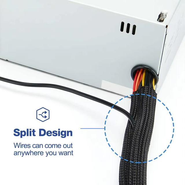 Braided Cord Protector Wire Loom Tubing Cable Sleeve for USB Power & AV Cables-Cat Chewing Protection PET/Nylon