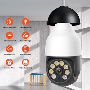 Bohlam Lampu WiFi Dual-Band 5G Tuya E27 3MP 360 Derajat dengan Kamera Keamanan PTZ Nirkabel Penglihatan Malam Berwarna - Product Image 3