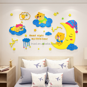 3D camera dei bambini cartone animato orso adesivo acrilico sulla decorazione della parete della luna - Product Image 2