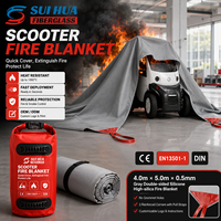 Couverture anti-feu pour petits véhicules électriques pour parkings, en fibre de verre enduite de silicone, déploiement rapide, taille personnalisée OEM