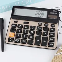 Calculatrice Jumbo Double Table Électrique Comptabilité Entreprise Bureau Calcul Calculatrice Électronique à 14 Chiffres Grand Écran