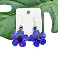 Boucles d'Oreilles Fleur Hawaïenne en Acrylique Frangipanier, Accessoires pour Femmes, Cadeaux pour Filles