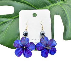 Hawaii çiçek küpe akrilik <span class=keywords><strong>Frangipani</strong></span> kadın aksesuarları küpe kızlar için hediyeler - Product Image 3