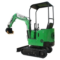 Mini-excavatrice diesel d'occasion CE Yanmar Kubota 1 tonne avec grappin hydraulique et pince à déchets
