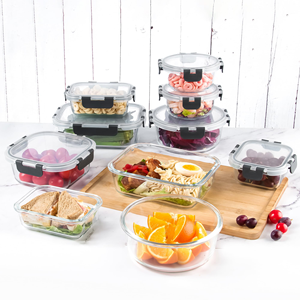 Set Modern Design <b>Glass</b> Food Storage Containers with BPA-Free Microwavable Multifunction Rectangle/<b>Square</b> - Product Image 4