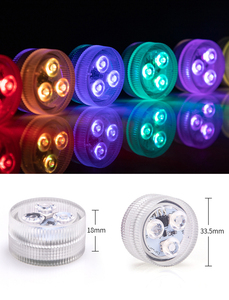 Mini phẳng 3 đèn LED 5050RGB 16 màu sắc 3cm với điều khiển từ xa IP68 không thấm nước dưới nước chìm Đảng/trang trí đám cưới Đèn hồ bơi - Product Image 2