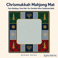 Tapis de Mahjong Antidérapant à Motif Étoile Festif, Vente Directe Usine, Tapis de Jeu Personnalisé pour Chrismukkah, Noël, Hanouka et Jeux de Cartes