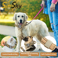 SinSky Double Poignée Tactique Pet Chien Laisse Robuste Formation Bungee Nylon Corde Réglable Chien Laisse Pour Petits Grands Chiens