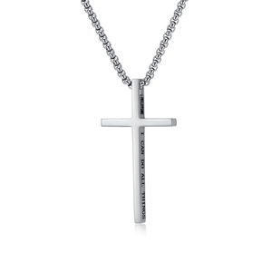 Collar unisex <span class=keywords><strong>de</strong></span> acero <span class=keywords><strong>de</strong></span> titanio con borde cruzado para <span class=keywords><strong>Amazon</strong></span>, cadena <span class=keywords><strong>de</strong></span> eslabones con colgante cruzado simple, cadena <span class=keywords><strong>de</strong></span> suéter neutral <span class=keywords><strong>de</strong></span> género dorado - Product Image 6
