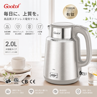 Bouilloire Électrique 2.0L en Titane, Acier Inoxydable 304, 1500W, Fonction Maintien au Chaud, Arrêt Automatique, Logo Personnalisé, OEM