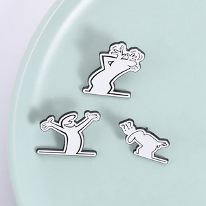 Pins de esmalte de figuras de películas <span class=keywords><strong>cortas</strong></span> de animación de comedia italiana, diseño de poses dinámicas con caras expresivas, broches, insignias para solapa de abrigo, regalos de joyería - Product Image 1