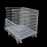DONGJIAN Conteneurs en treillis métallique pliables empilables de stockage industriel Cage à palettes pliable avec roues ou séparateurs pour l'automobile