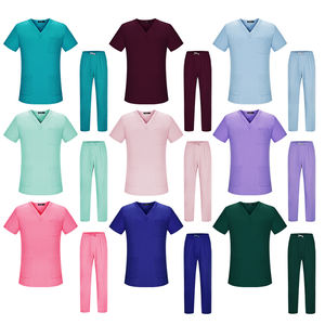 Pantalones Clásicos de Pierna Recta con Cuello en V, Duraderos y Fáciles de Mantener, 35% Algodón + 65% Poliéster, Uniformes Médicos para Mujeres y Hombres - Product Image 1