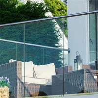 PRIMA Garde-corps en verre de sécurité pour villa moderne avec base en U montée latéralement, qualité luxe