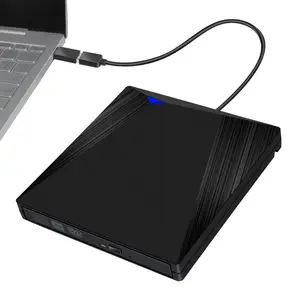 USB & TYPE-C 3.0外付けCDDVD DVD-RWリライターバーナードライブプレーヤー (コンピューター用) ラップトップデスクトップWindows Mac PC