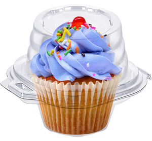 Porta Cupcakes Personalizados de 1, 2, 4, 6 y 12 Unidades, Contenedores Transparentes de Plástico Tipo Blister, Caja de Embalaje para Postres y Muffins con Tapa de Domo - Product Image 3