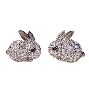 Orecchini a perno con coniglietto per donna, semplici da indossare tutti i giorni, piccoli accessori scintillanti per le orecchie - Product Image 5