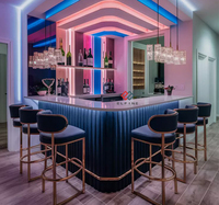 Comptoir de bar de style buffet moderne et luxueux pour supermarché, hôtel et boîte de nuit avec bande LED étanche