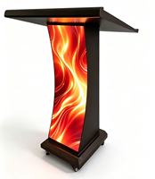 Podio con Pantalla LED, Plataforma Móvil Portátil para Hablar con Ruedas, HD.86 GOB, Cabina Creativa para Discursos, DJ, Escenario Móvil para Conferencias