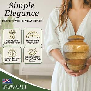 Urnes de crémation pour cendres humaines-Grande urne décorative en bois pour hommes et femmes adultes-Urnes funéraires pour cendres humaines adultes - Product Image 2