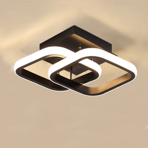 卧室厨房走廊阳台简约发光二极管吸顶灯黑色方形嵌入式灯具 - Product Image 1