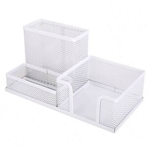 Porte-stylos en maille, porte-crayons en métal, organisateur de bureau avec 3 compartiments, accessoires de bureau et organisateur d'espace de travail - Product Image 6