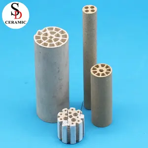 Cordierite Ceramic Manufacturer Refractory High Heat Resistance Industrial Cordierite Mullite Ceramic Porous Tube Pipe Parts