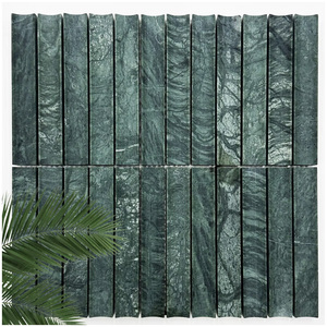 Mosaïque murale concave en marbre vert foncé du Guatemala, 10 mm, résistante à l'eau, pour la décoration intérieure des chambres et salles <span class=keywords><strong>de</strong></span> bain - Product Image 4