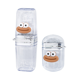 Ensemble de voyage pliable transparent en deux parties : gobelet à brosse à dents et boîte à savon - Product Image 5