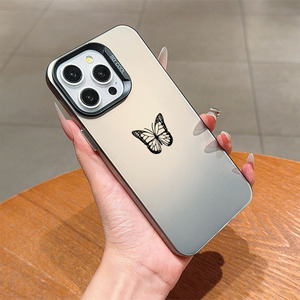 Custodia per telefono PC con stampa squisita a farfalla e chiave argentata galvanizzata, adatta per <span class=keywords><strong>iPhone</strong></span> Xs Max 11 12 13 14 15 16 17 Air - Product Image 5