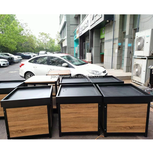 Espositore per Frutta e Verdura, Scaffale Multilivello per Supermercati, Cesto in Legno per Esposizione Snack - Product Image 5