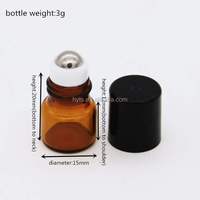Flacon roll-on vide rechargeable de 2 ml en ambre pour huiles essentielles et parfums